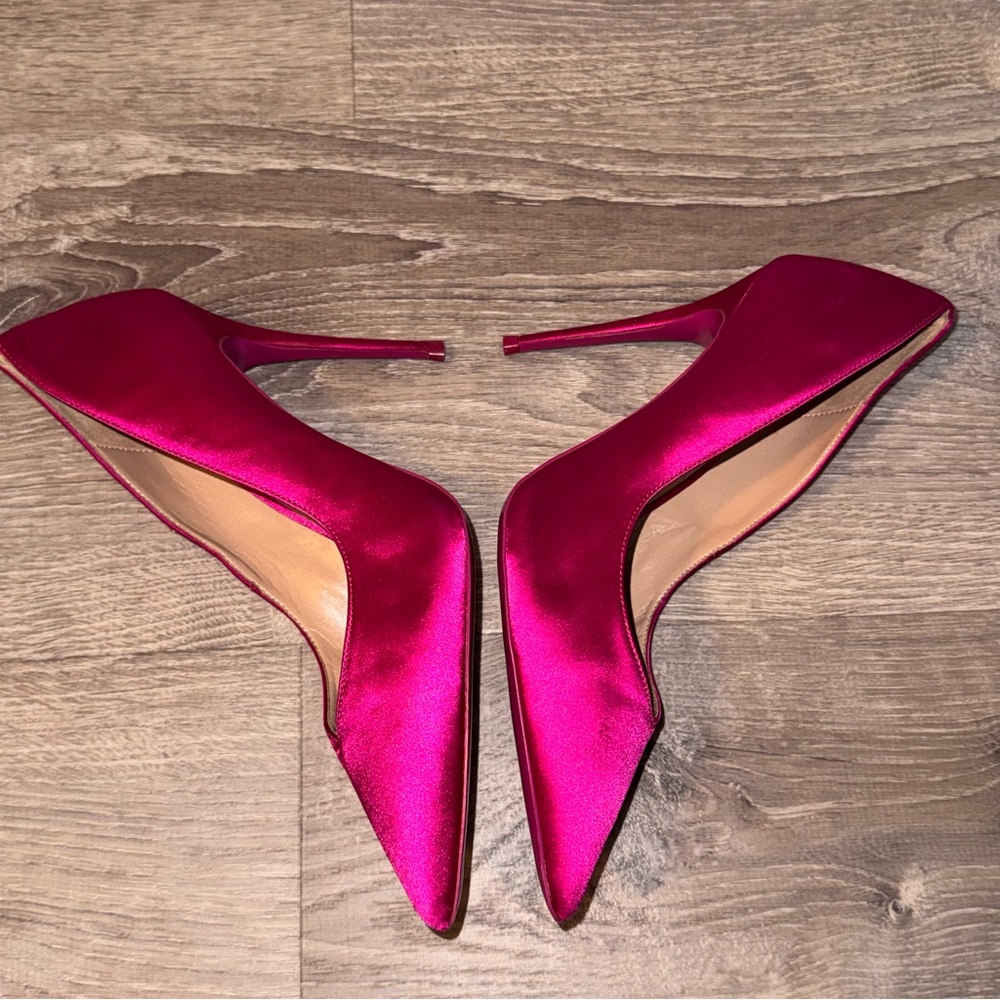 Aldo Fuchsia pink Satin Pointed toe Stiletto Pumps 8 - Picture 10 of 12